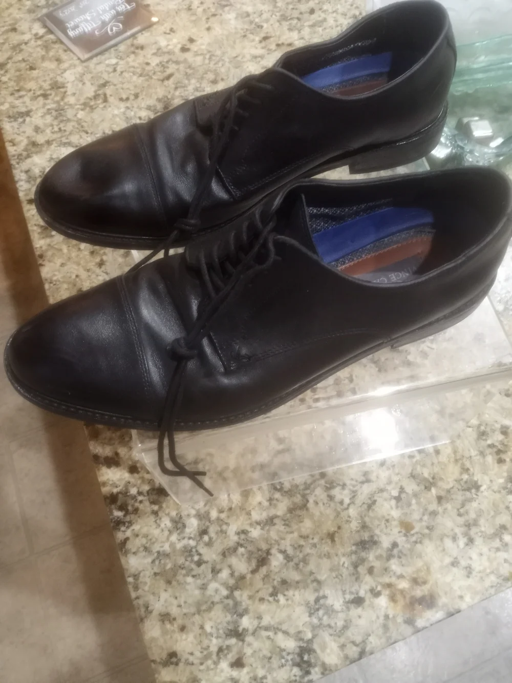 Vince Camuto Black Leather Lace-Up Dress Shoes